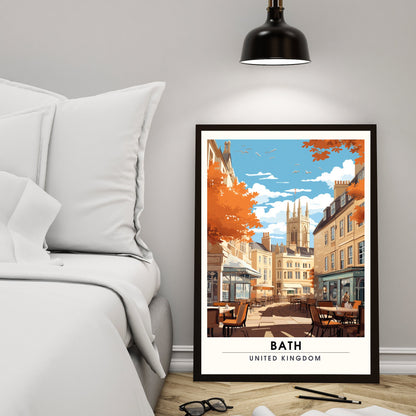 Affiche de Voyage Bath - Impression de voyage Bath - Impression Paysage Urbain Artistique - Collection Souvenirs du Royaume-Uni