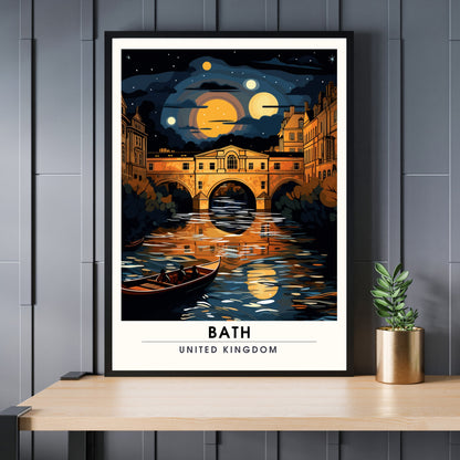 Affiche de Voyage Bath - Impression de voyage Bath - Impression Paysage Urbain Artistique - Collection Souvenirs du Royaume-Uni