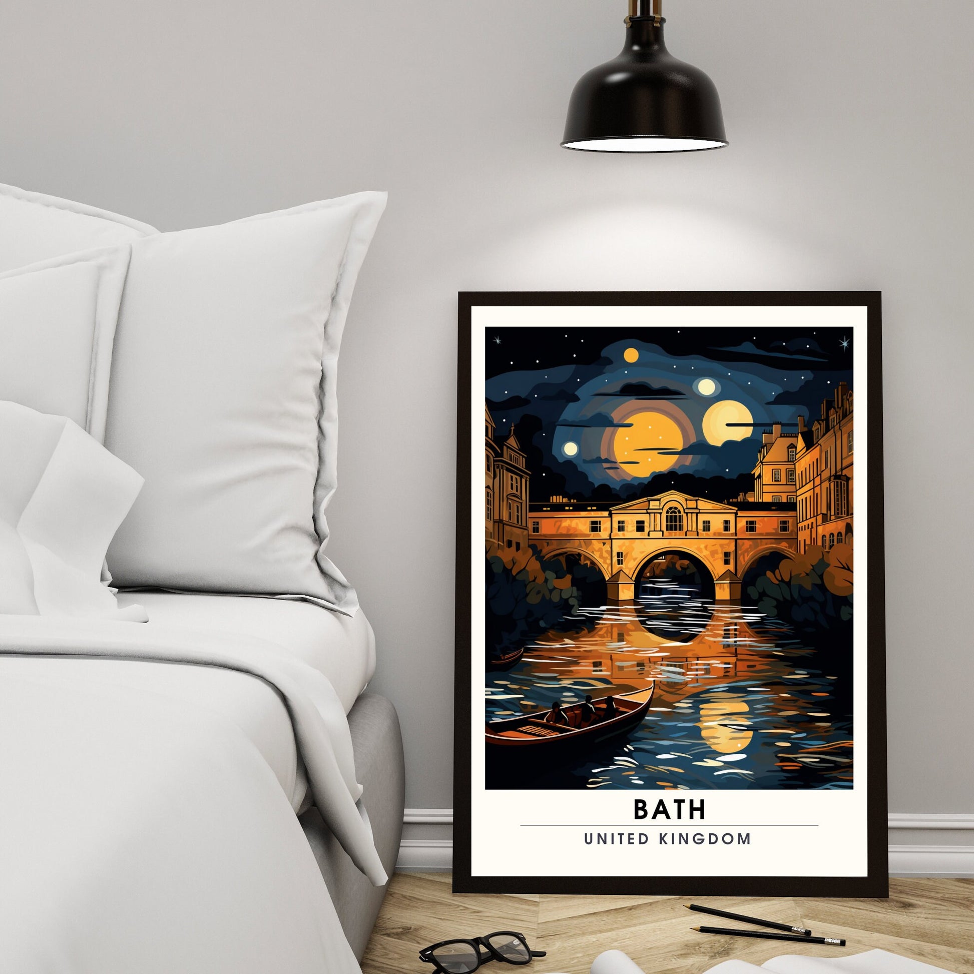 Affiche de Voyage Bath - Impression de voyage Bath - Impression Paysage Urbain Artistique - Collection Souvenirs du Royaume-Uni