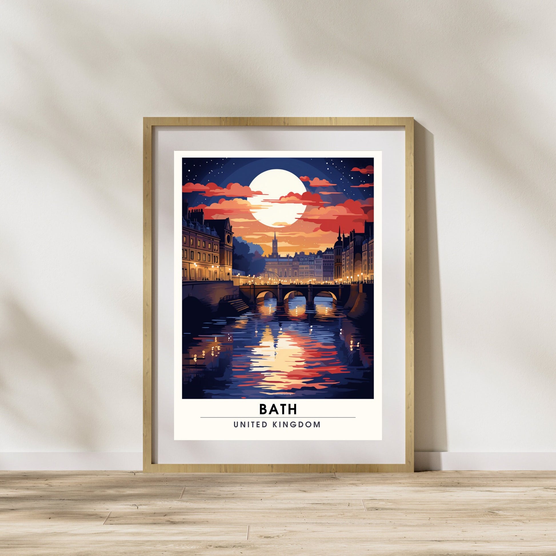 Affiche de Voyage Bath - Impression de voyage Bath - Impression Paysage Urbain Artistique - Collection Souvenirs du Royaume-Uni