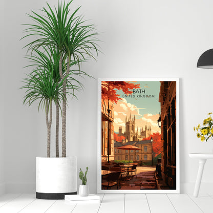 Affiche de Voyage Bath - Impression de voyage Bath - Impression Paysage Urbain Artistique - Collection Souvenirs du Royaume-Uni