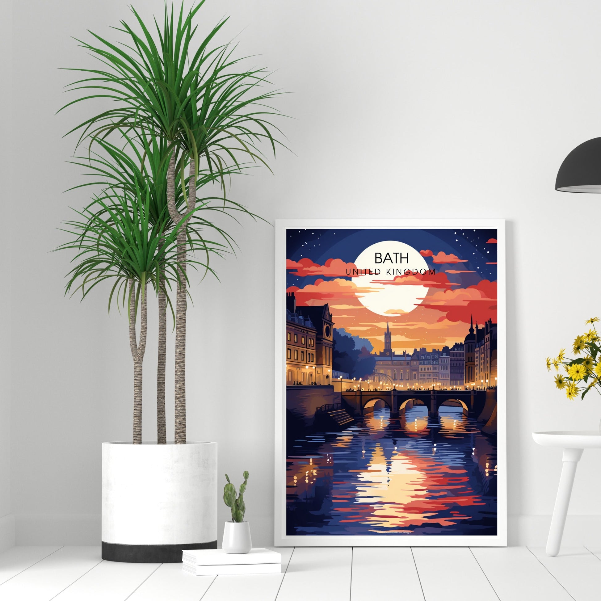 Affiche de Voyage Bath - Impression de voyage Bath - Impression Paysage Urbain Artistique - Collection Souvenirs du Royaume-Uni