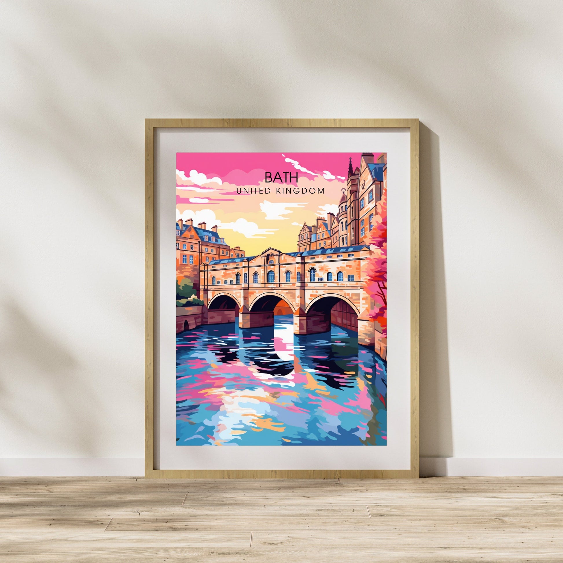 Affiche de Voyage Bath - Impression de voyage Bath - Impression Paysage Urbain Artistique - Collection Souvenirs du Royaume-Uni