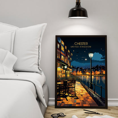 Affiche Chester- Impression de voyage Chester - Impression Paysage Urbain Artistique - Collection Souvenirs du Royaume-Uni