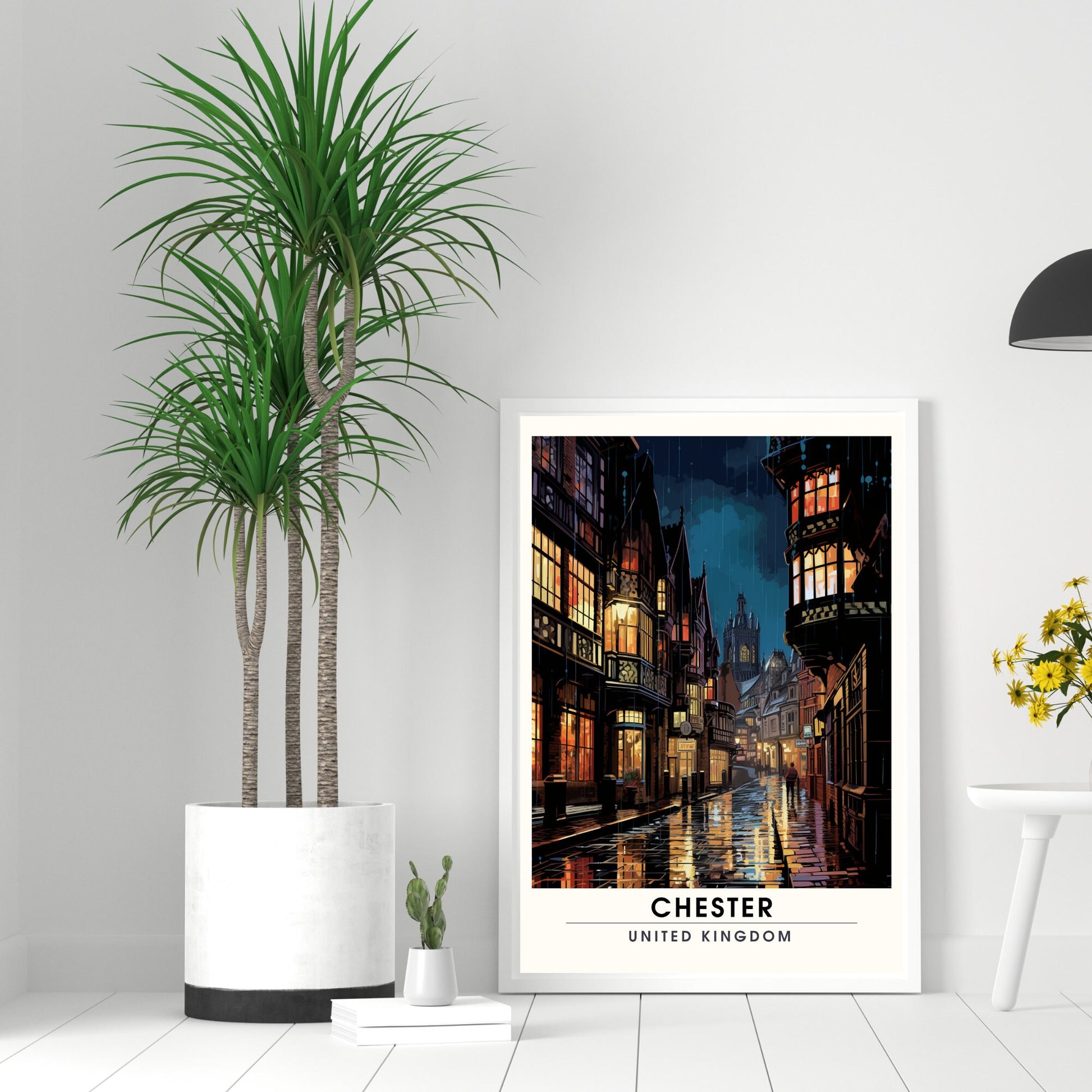 Affiche Chester- Impression de voyage Chester - Impression Paysage Urbain Artistique - Collection Souvenirs du Royaume-Uni