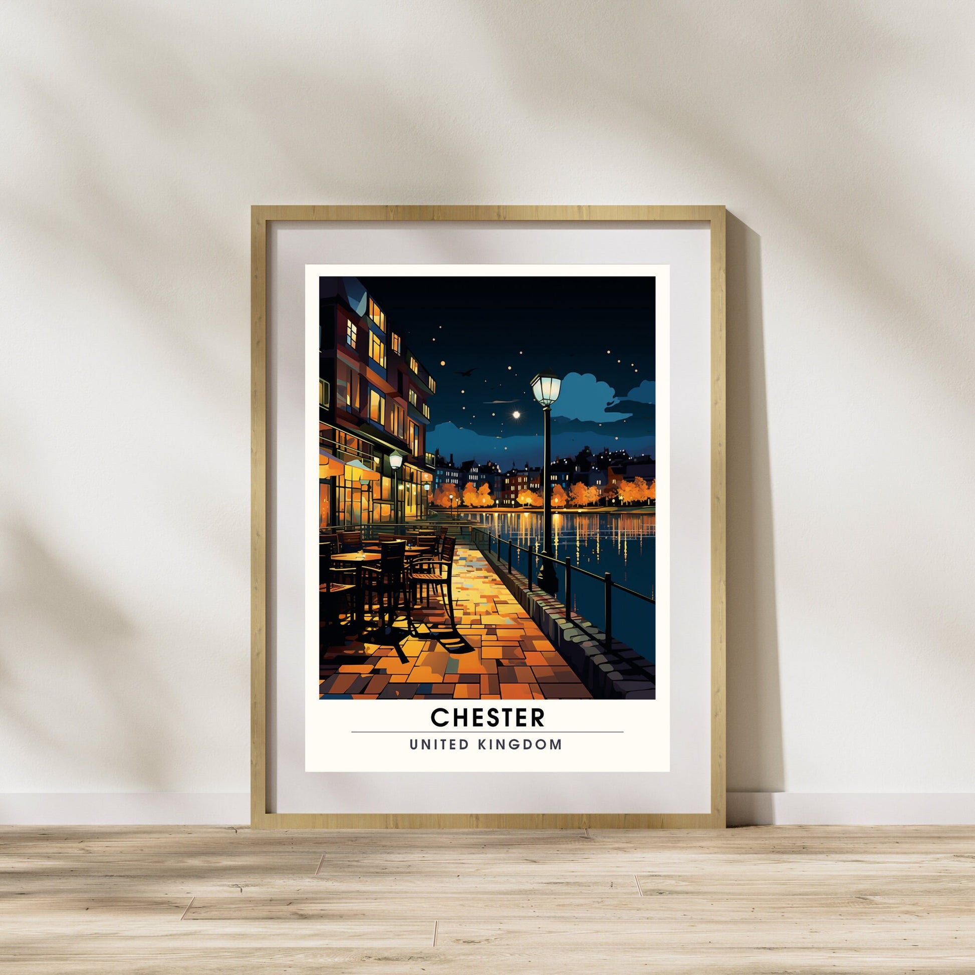 Affiche Chester- Impression de voyage Chester - Impression Paysage Urbain Artistique - Collection Souvenirs du Royaume-Uni