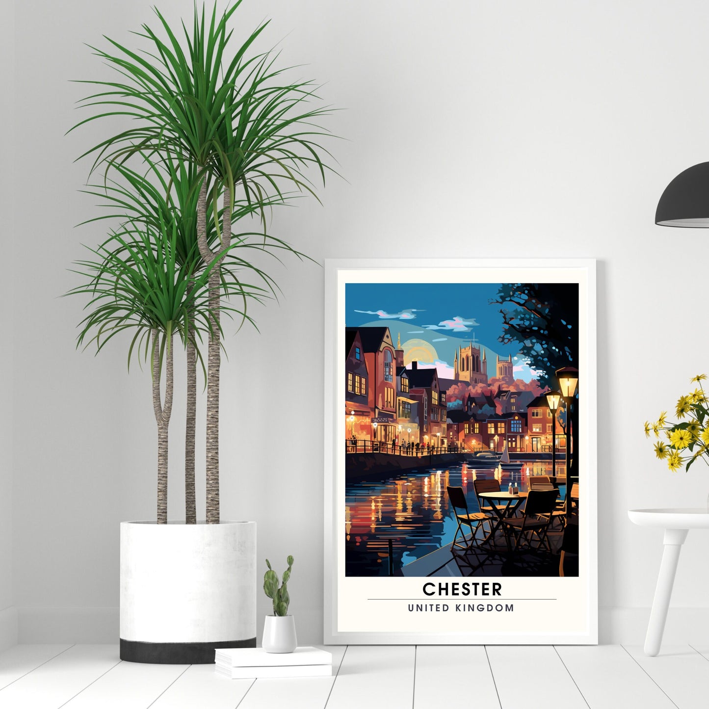 Affiche Chester- Impression de voyage Chester - Impression Paysage Urbain Artistique - Collection Souvenirs du Royaume-Uni