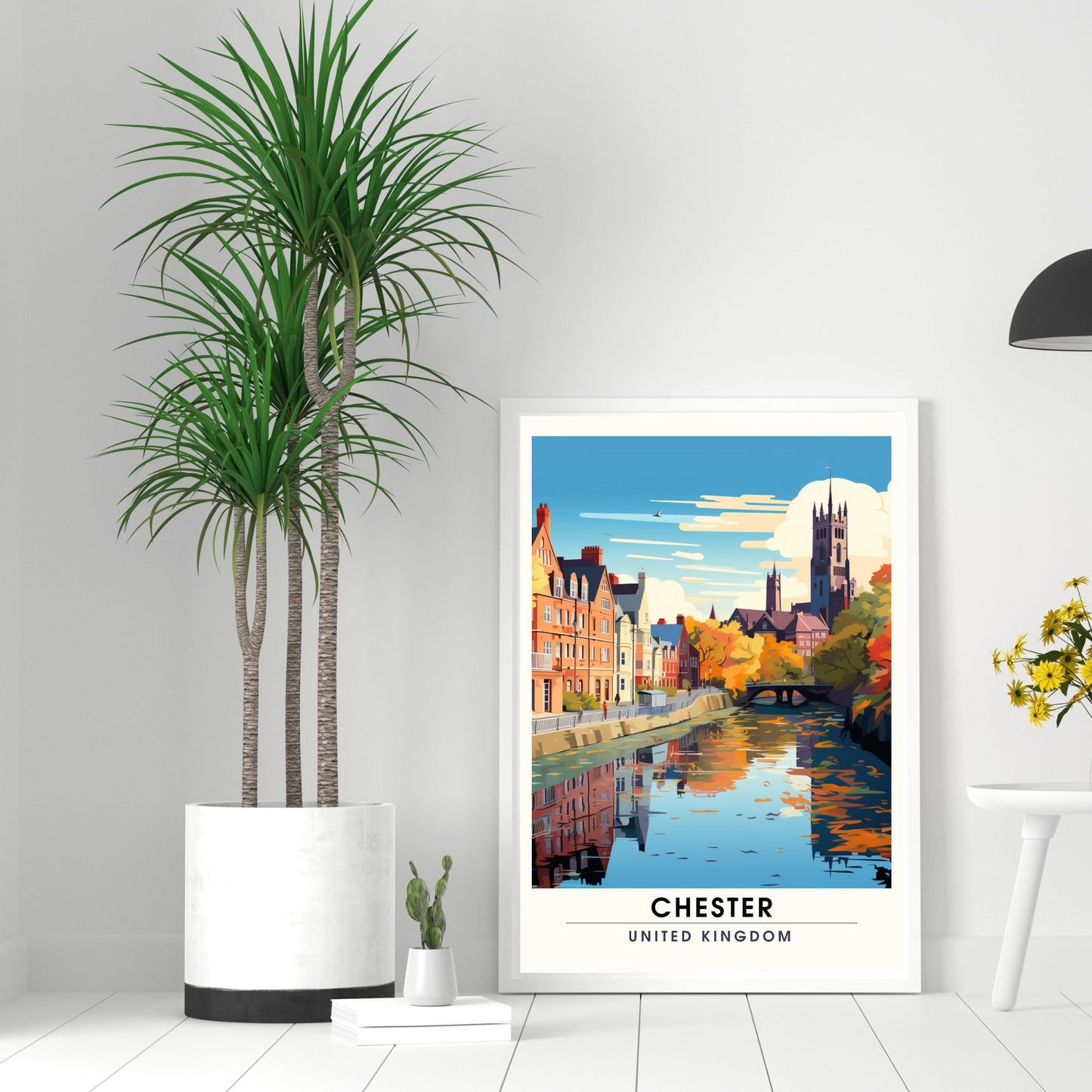 Affiche Chester- Impression de voyage Chester - Impression Paysage Urbain Artistique - Collection Souvenirs du Royaume-Uni