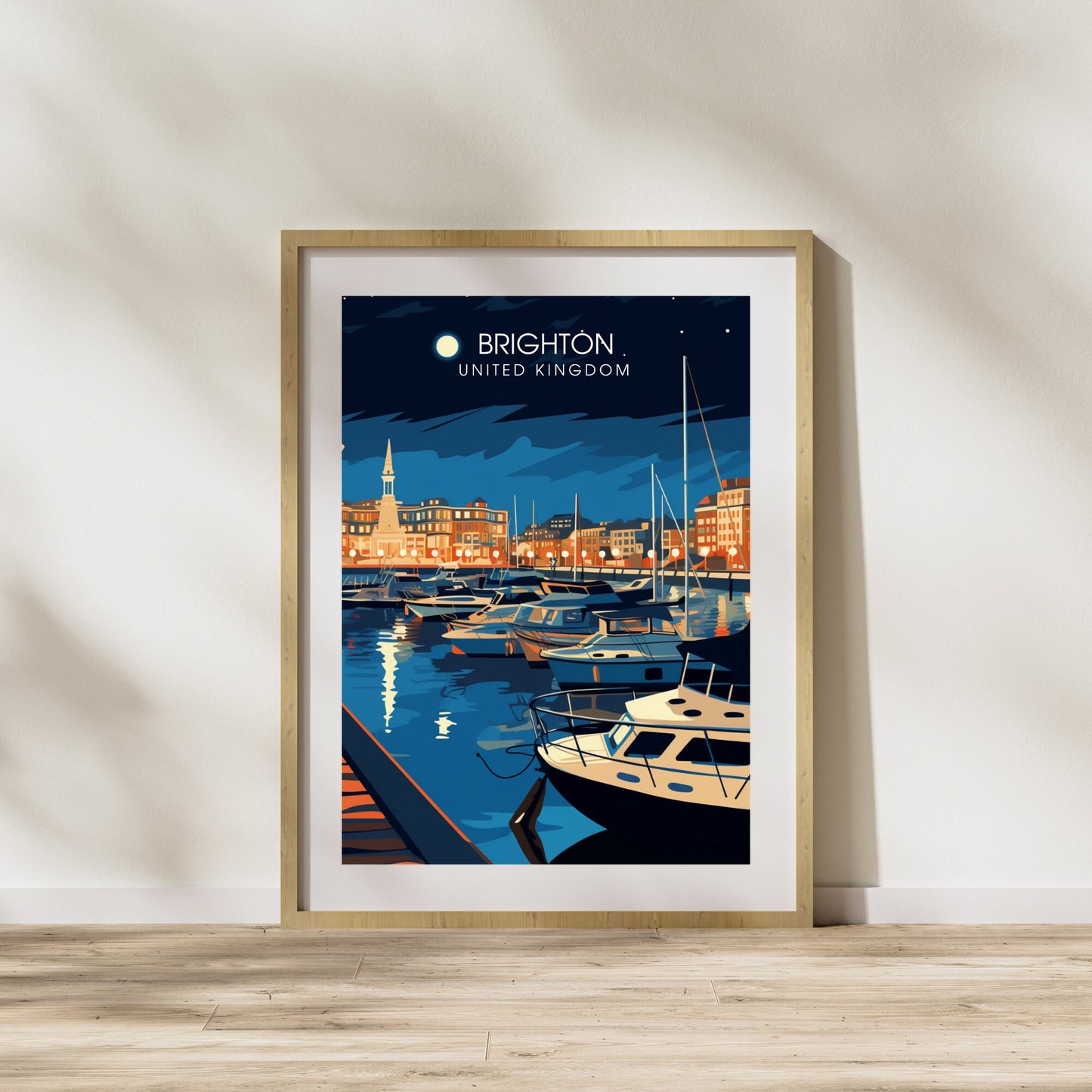 Affiche Brighton- Impression de voyage Brighton - Impression Paysage Urbain Artistique - Collection Souvenirs du Royaume-Uni