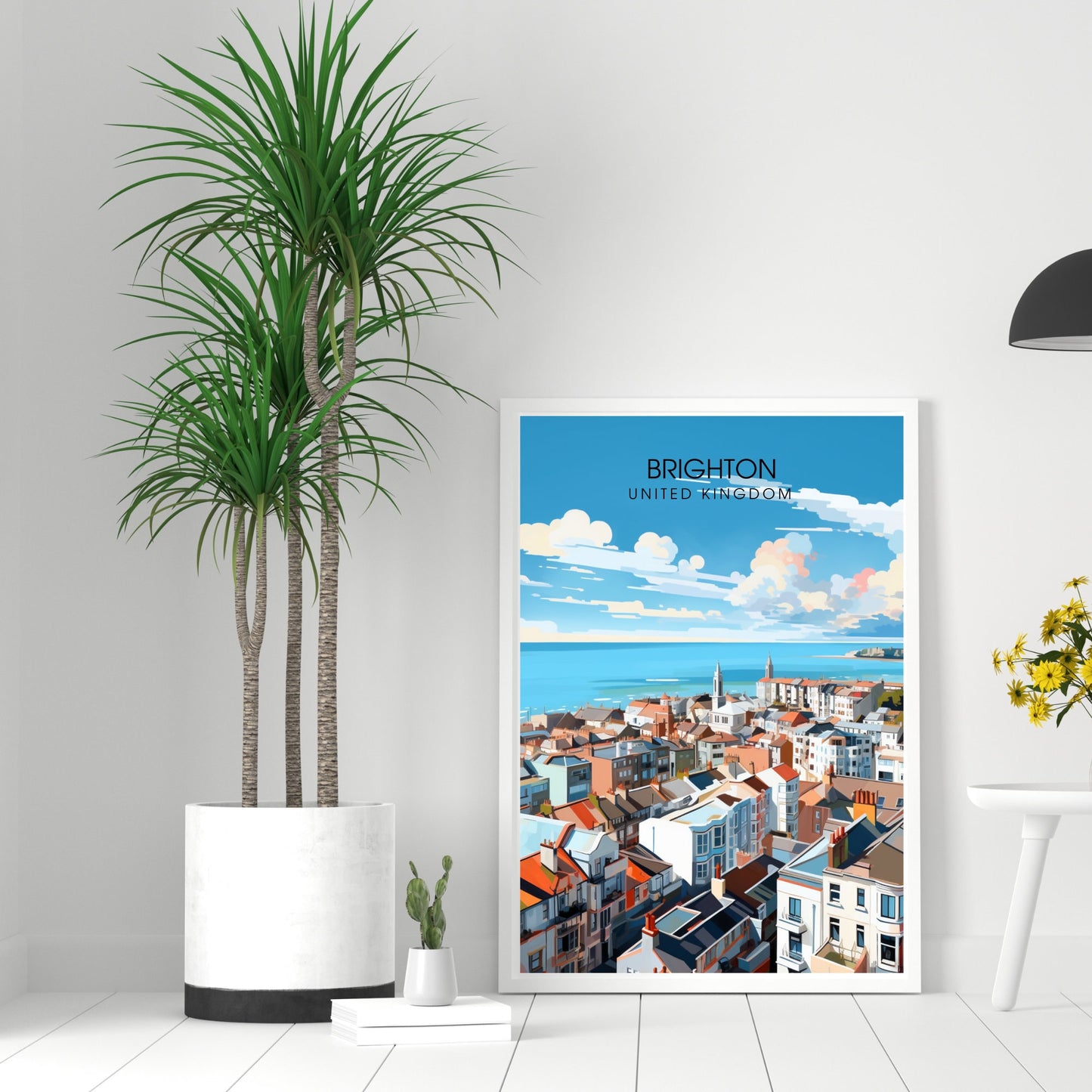 Affiche Brighton- Impression de voyage Brighton - Impression Paysage Urbain Artistique - Collection Souvenirs du Royaume-Uni