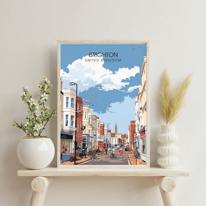 Affiche Brighton- Impression de voyage Brighton - Impression Paysage Urbain Artistique - Collection Souvenirs du Royaume-Uni