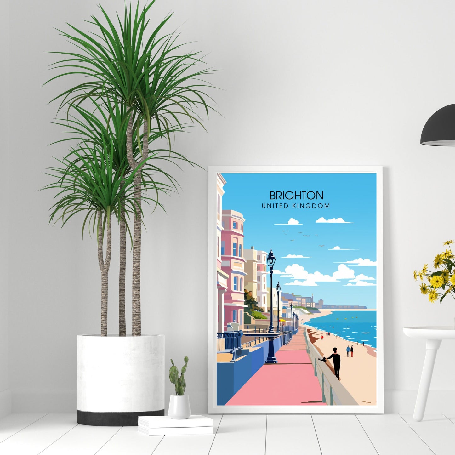 Affiche Brighton- Impression de voyage Brighton - Impression Paysage Urbain Artistique - Collection Souvenirs du Royaume-Uni