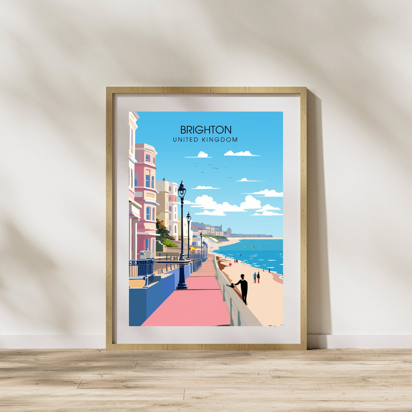 Affiche Brighton- Impression de voyage Brighton - Impression Paysage Urbain Artistique - Collection Souvenirs du Royaume-Uni