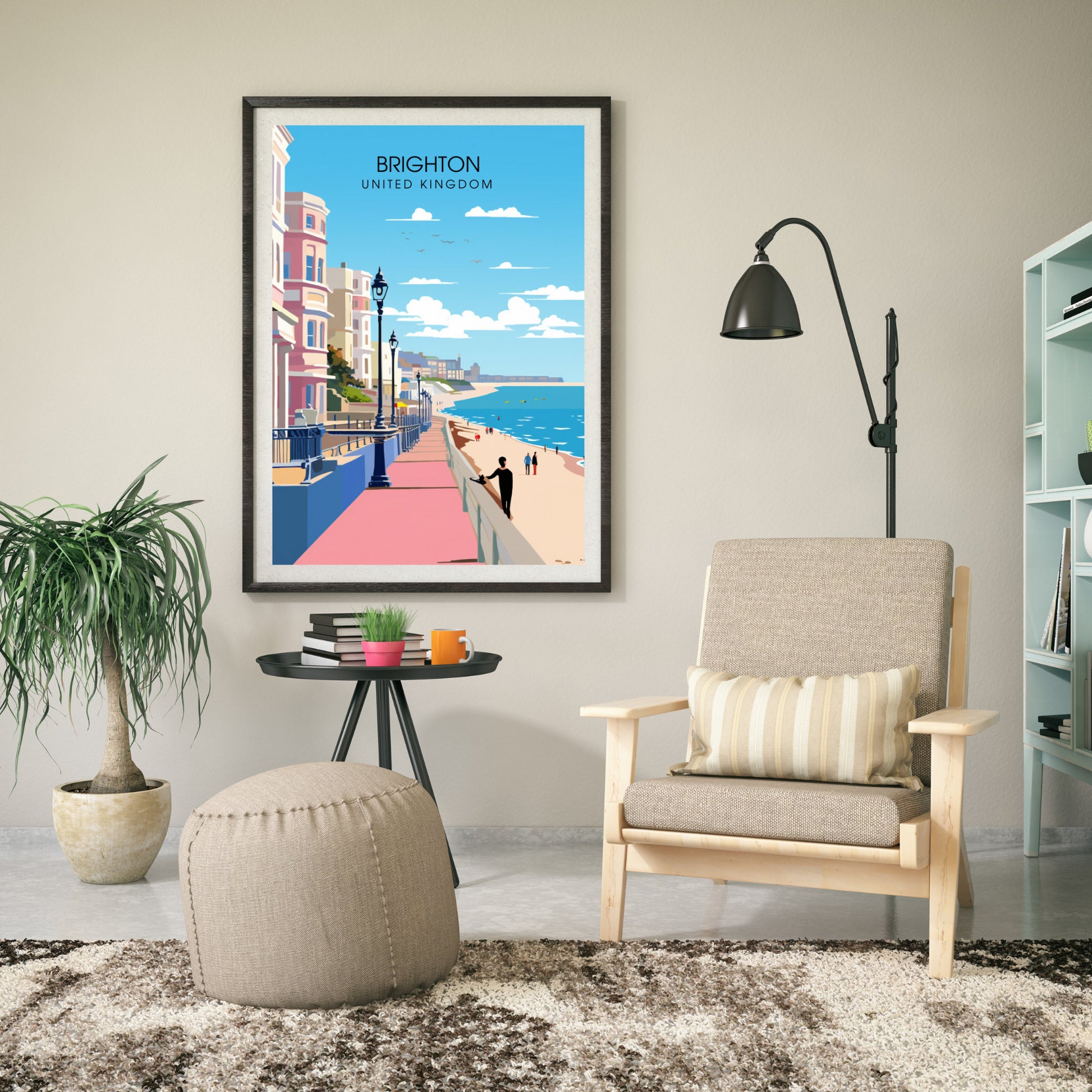 Affiche Brighton- Impression de voyage Brighton - Impression Paysage Urbain Artistique - Collection Souvenirs du Royaume-Uni