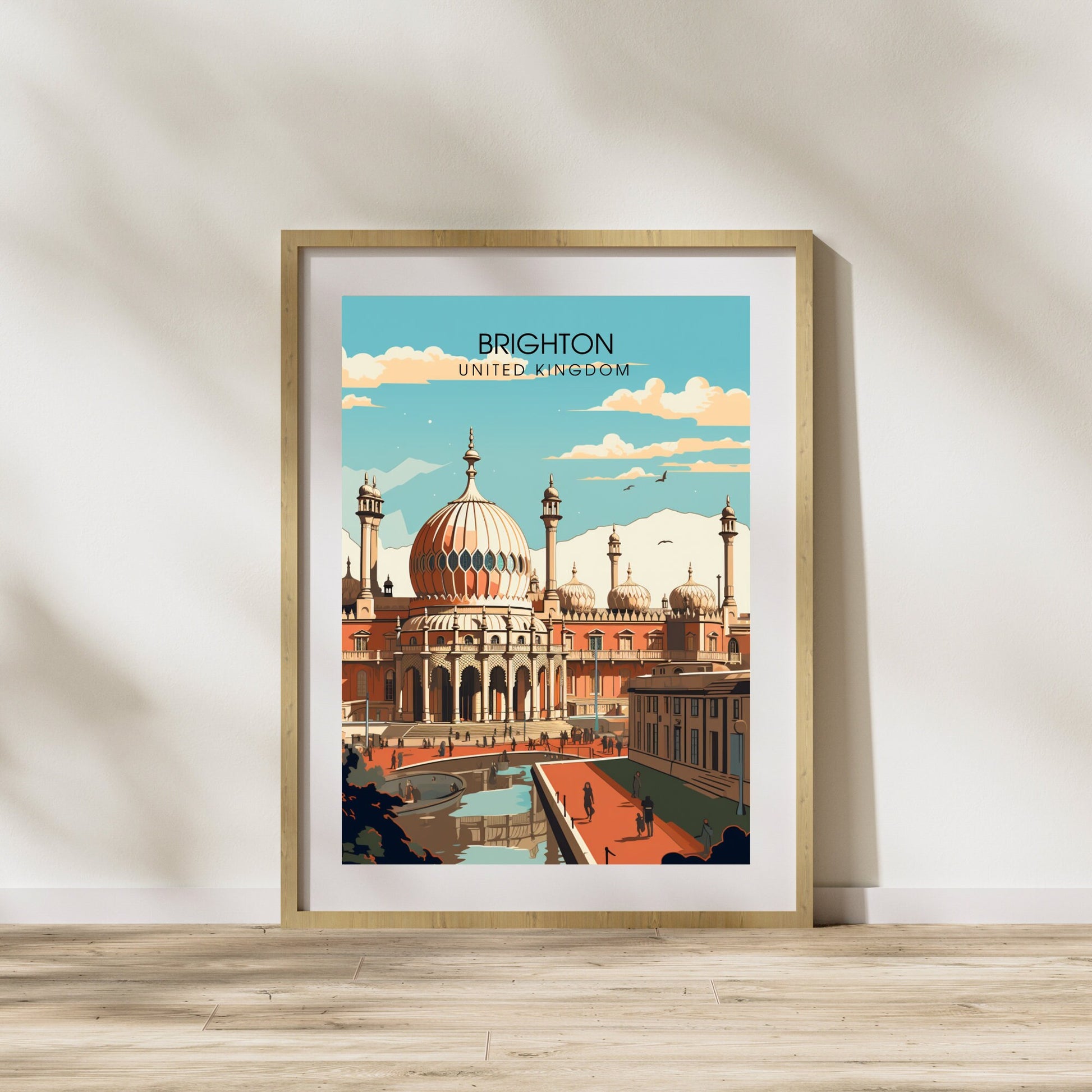 Affiche Brighton- Impression de voyage Brighton - Impression Paysage Urbain Artistique - Collection Souvenirs du Royaume-Uni