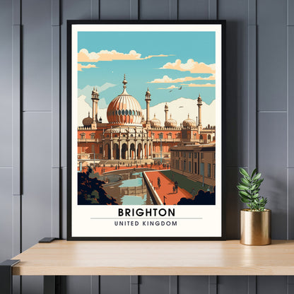 Affiche Brighton- Impression de voyage Brighton - Impression Paysage Urbain Artistique - Collection Souvenirs du Royaume-Uni