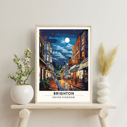 Affiche Brighton- Impression de voyage Brighton - Impression Paysage Urbain Artistique - Collection Souvenirs du Royaume-Uni