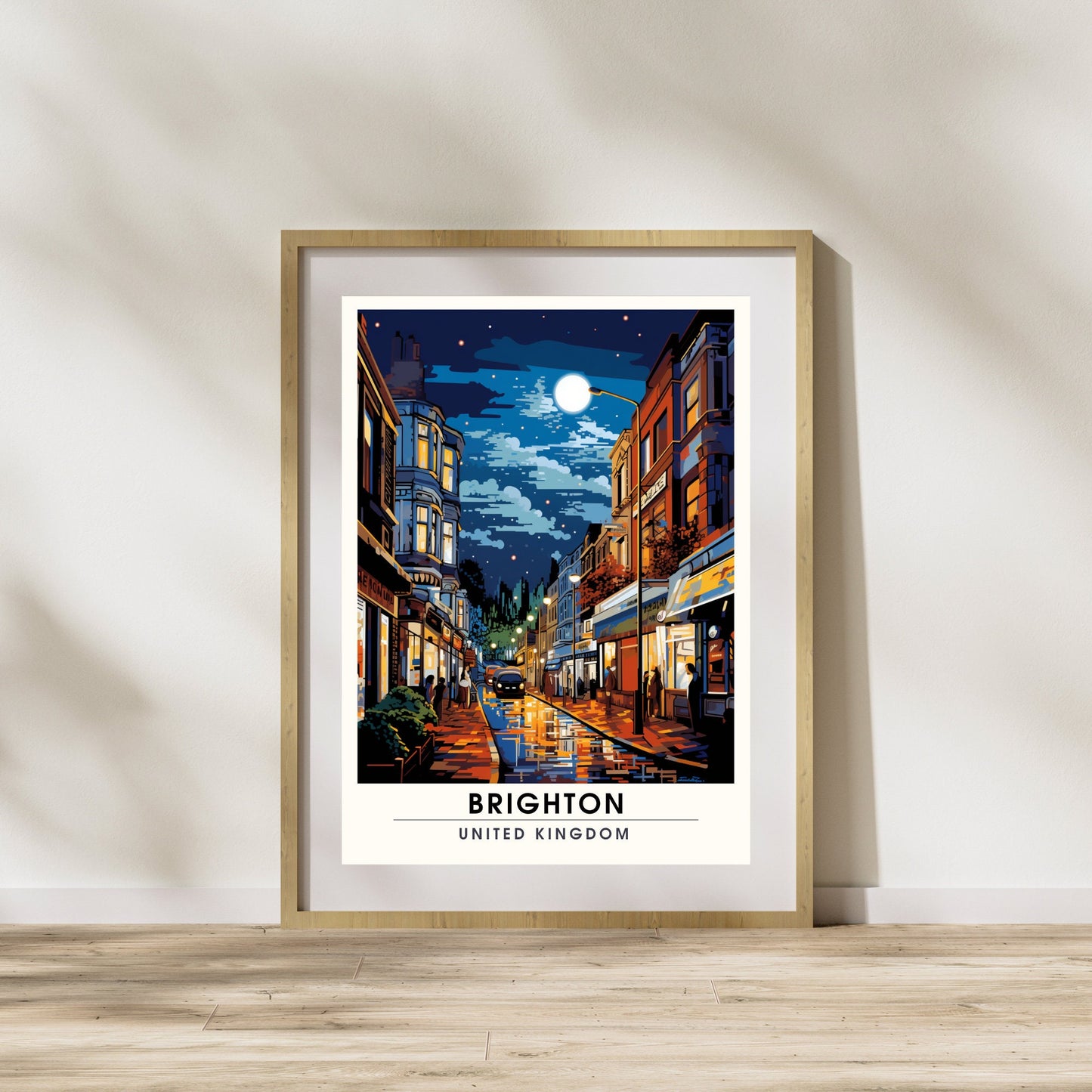 Affiche Brighton- Impression de voyage Brighton - Impression Paysage Urbain Artistique - Collection Souvenirs du Royaume-Uni