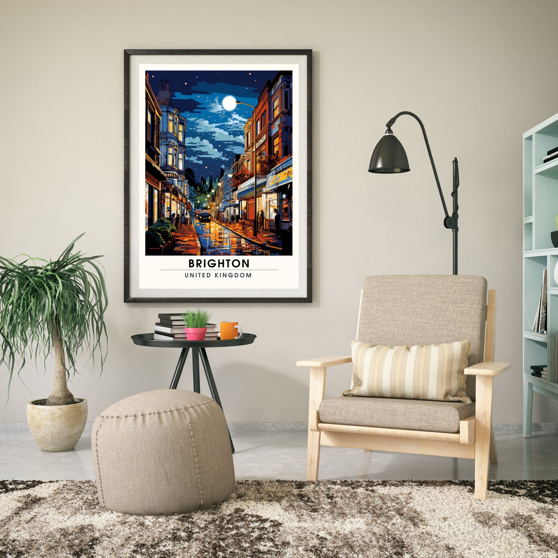 Affiche Brighton- Impression de voyage Brighton - Impression Paysage Urbain Artistique - Collection Souvenirs du Royaume-Uni