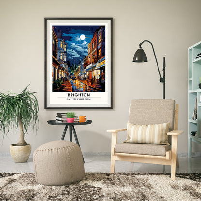 Affiche Brighton- Impression de voyage Brighton - Impression Paysage Urbain Artistique - Collection Souvenirs du Royaume-Uni