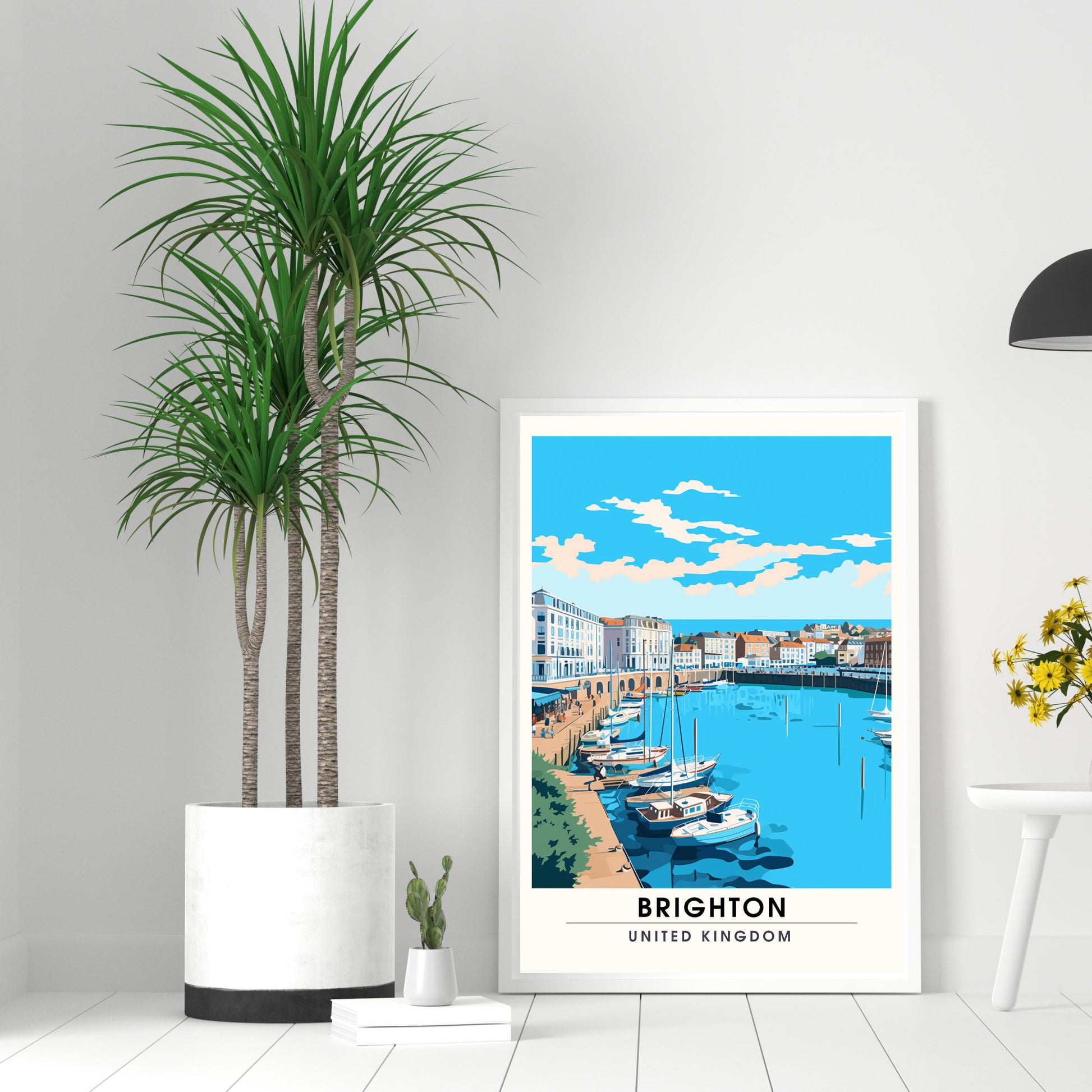 Affiche Brighton- Impression de voyage Brighton - Impression Paysage Urbain Artistique - Collection Souvenirs du Royaume-Uni