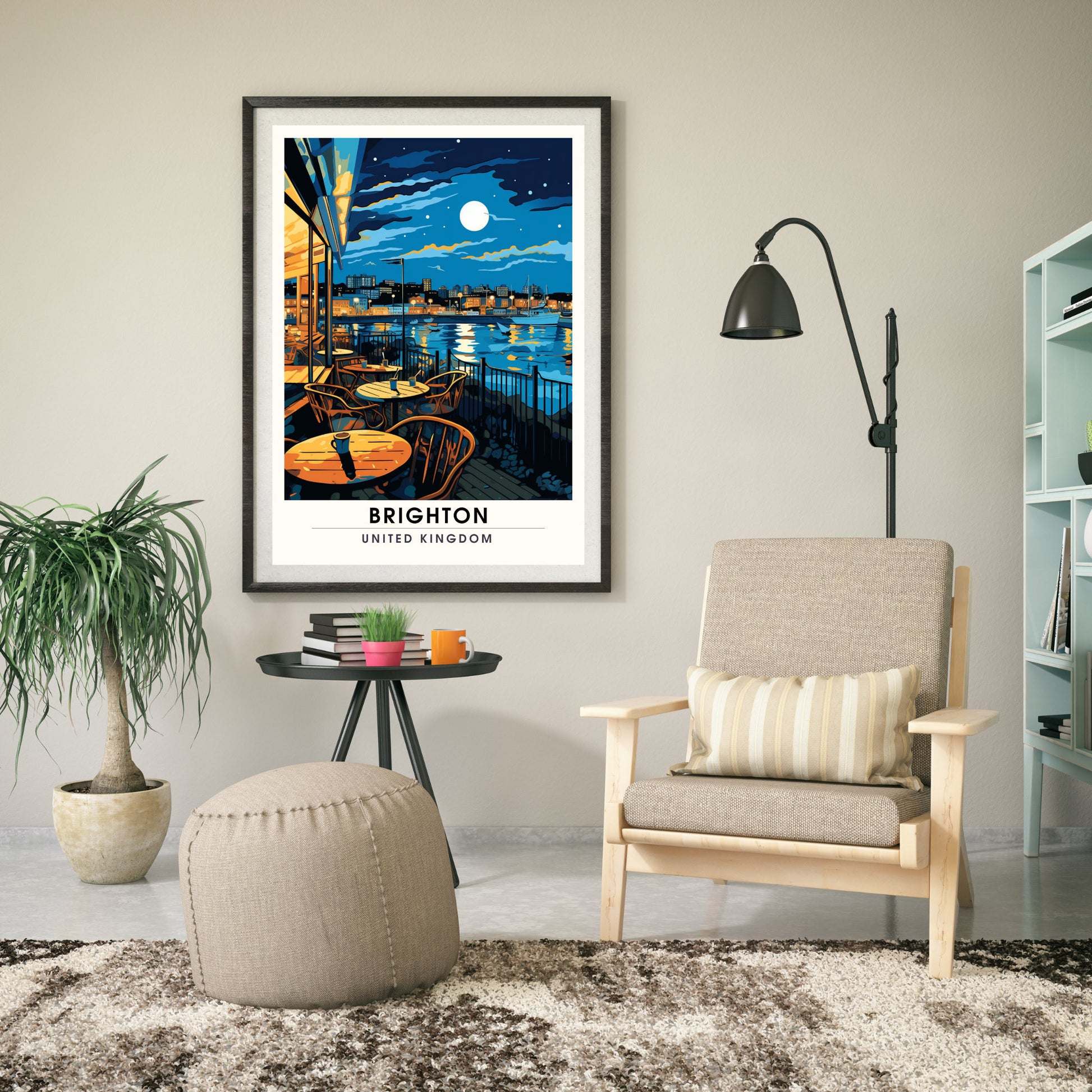 Affiche Brighton- Impression de voyage Brighton - Impression Paysage Urbain Artistique - Collection Souvenirs du Royaume-Uni