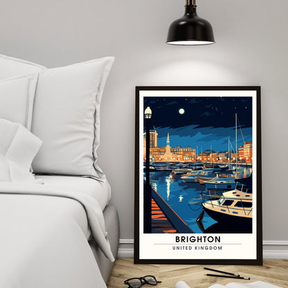 Affiche Brighton- Impression de voyage Brighton - Impression Paysage Urbain Artistique - Collection Souvenirs du Royaume-Uni