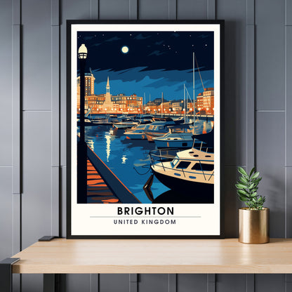 Affiche Brighton- Impression de voyage Brighton - Impression Paysage Urbain Artistique - Collection Souvenirs du Royaume-Uni