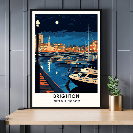 Affiche Brighton- Impression de voyage Brighton - Impression Paysage Urbain Artistique - Collection Souvenirs du Royaume-Uni