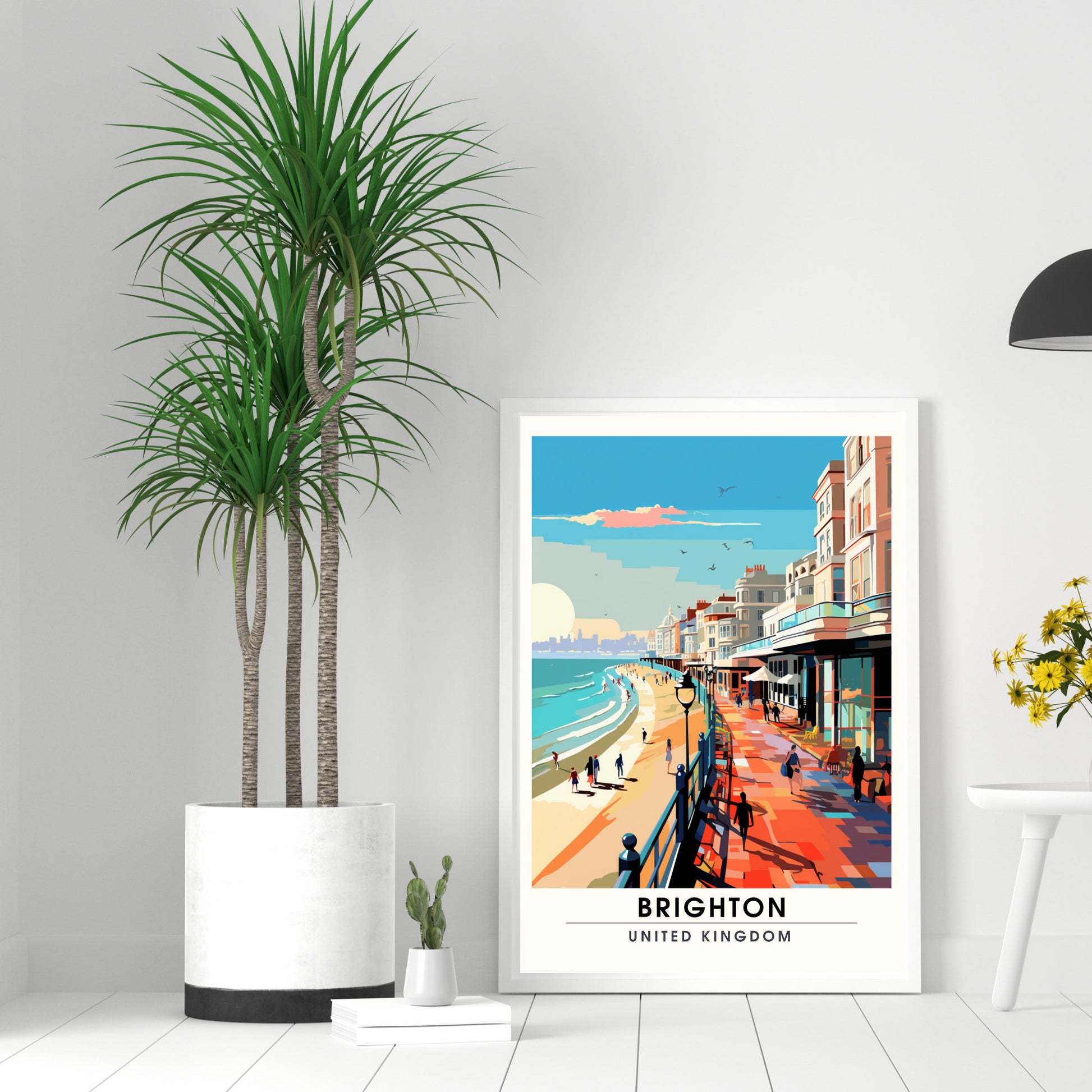 Affiche Brighton- Impression de voyage Brighton - Impression Paysage Urbain Artistique - Collection Souvenirs du Royaume-Uni