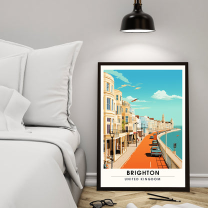 Affiche Brighton- Impression de voyage Brighton - Impression Paysage Urbain Artistique - Collection Souvenirs du Royaume-Uni