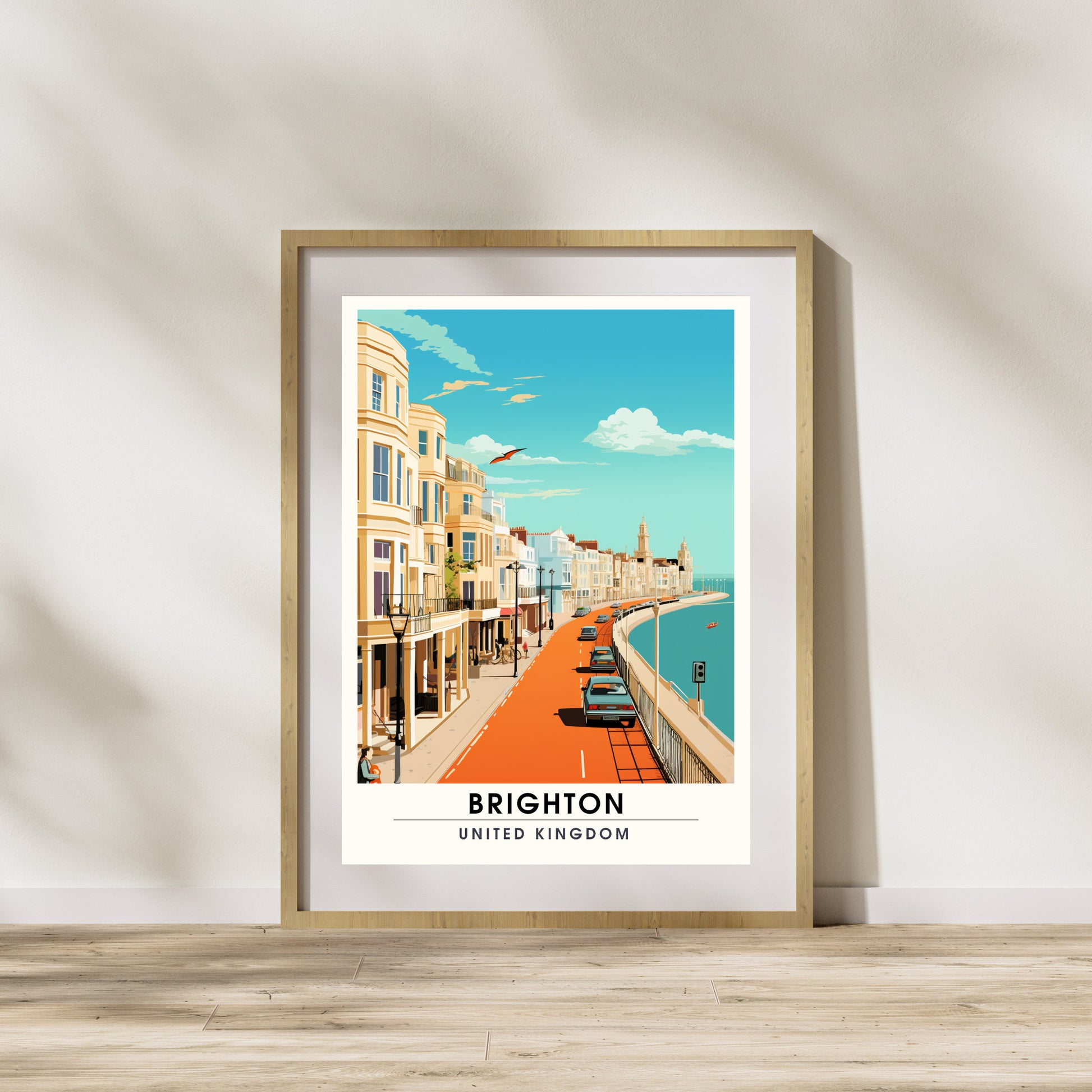 Affiche Brighton- Impression de voyage Brighton - Impression Paysage Urbain Artistique - Collection Souvenirs du Royaume-Uni