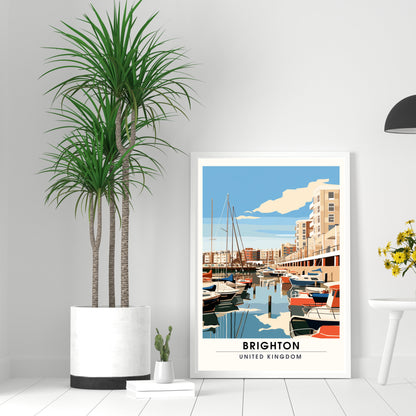 Affiche Brighton- Impression de voyage Brighton - Impression Paysage Urbain Artistique - Collection Souvenirs du Royaume-Uni