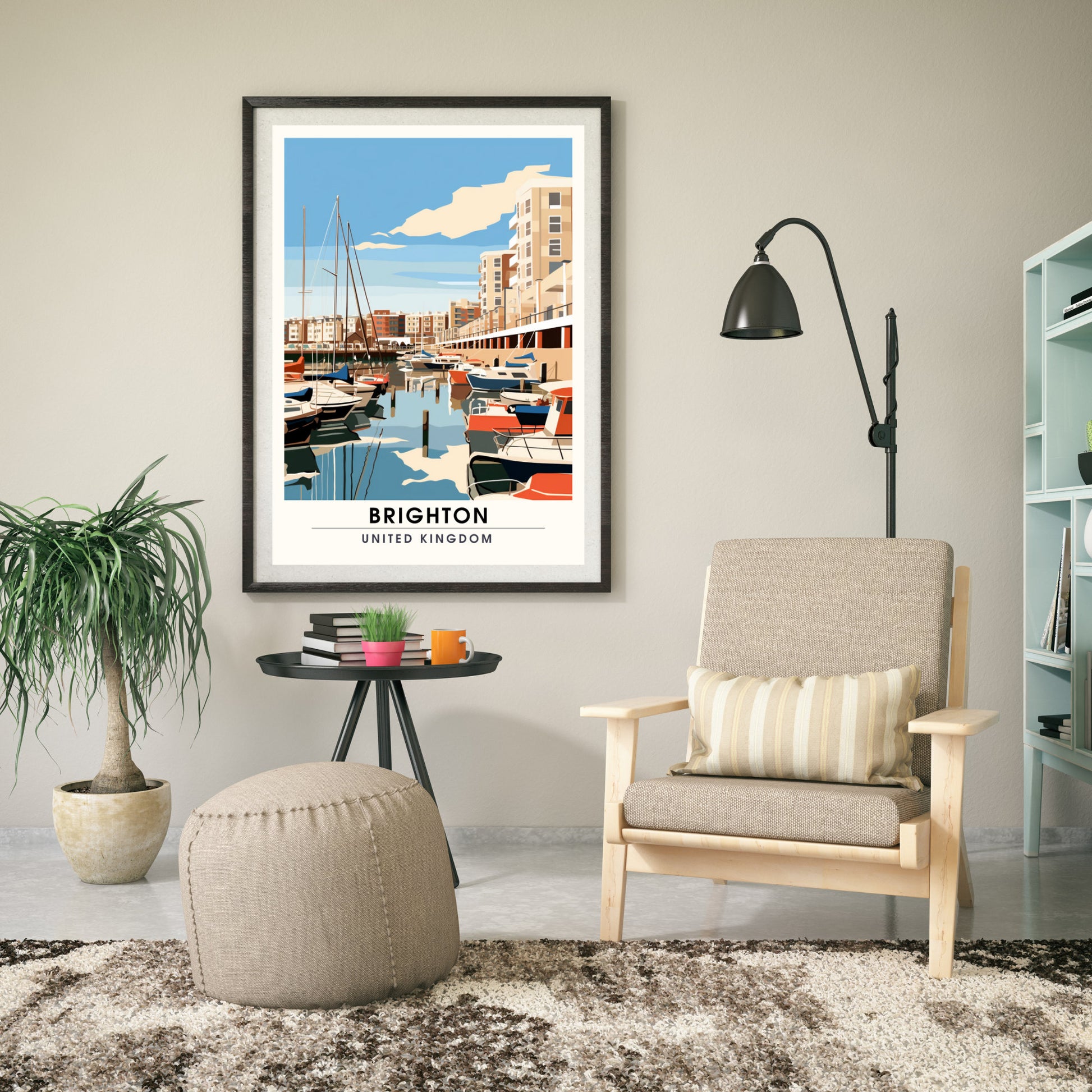 Affiche Brighton- Impression de voyage Brighton - Impression Paysage Urbain Artistique - Collection Souvenirs du Royaume-Uni