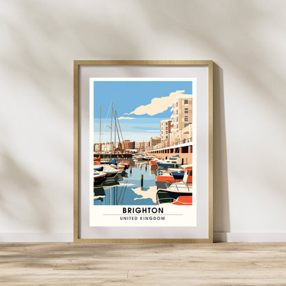 Affiche Brighton- Impression de voyage Brighton - Impression Paysage Urbain Artistique - Collection Souvenirs du Royaume-Uni