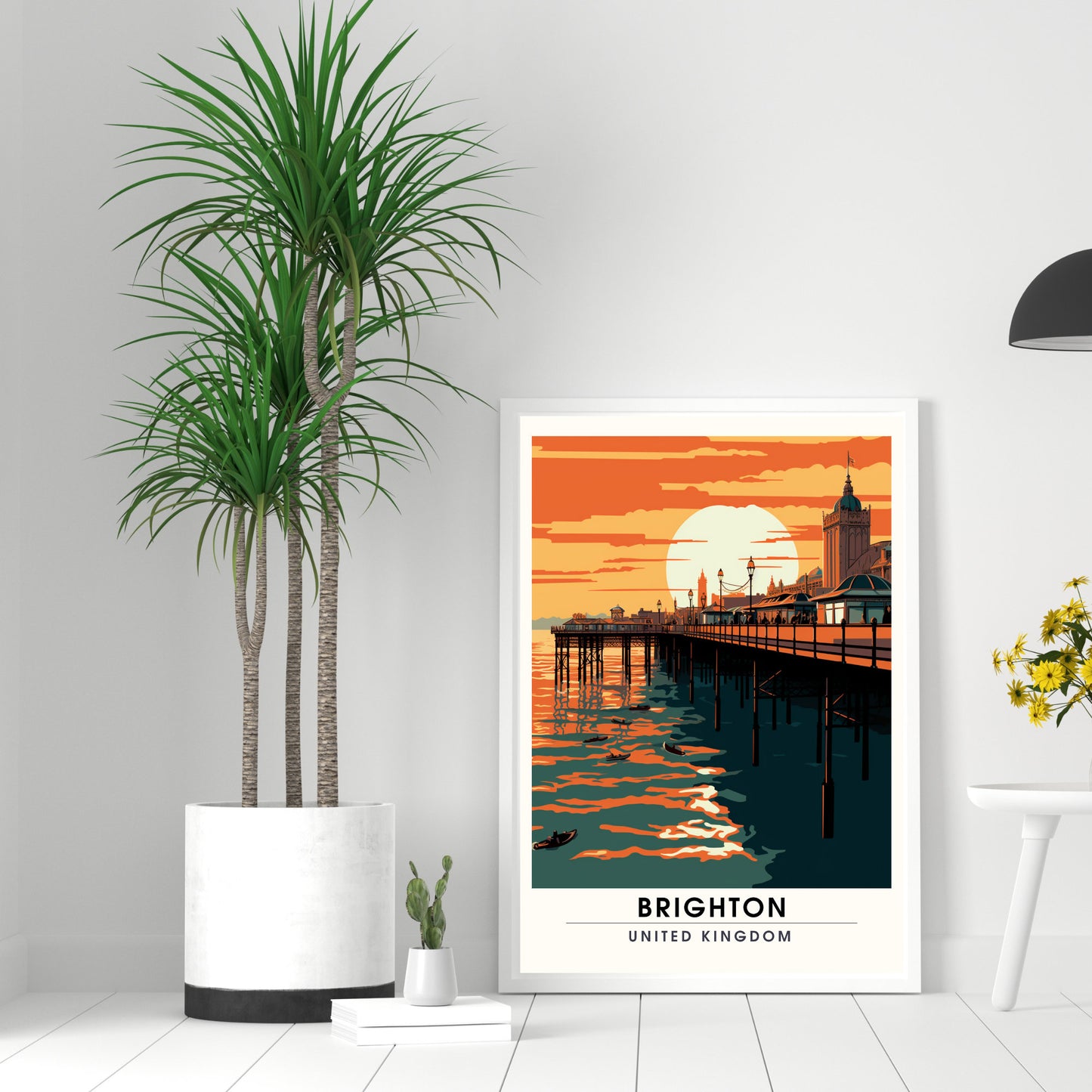 Affiche Brighton- Impression de voyage Brighton - Impression Paysage Urbain Artistique - Collection Souvenirs du Royaume-Uni