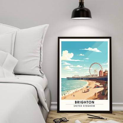 Affiche Brighton- Impression de voyage Brighton - Impression Paysage Urbain Artistique - Collection Souvenirs du Royaume-Uni