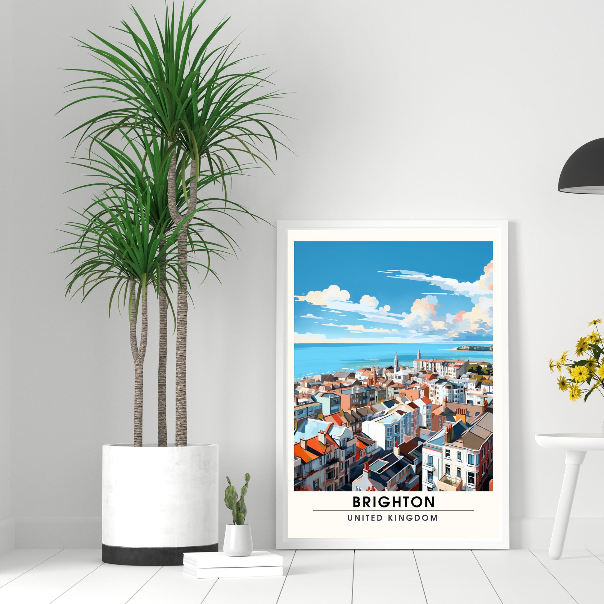 Affiche Brighton- Impression de voyage Brighton - Impression Paysage Urbain Artistique - Collection Souvenirs du Royaume-Uni