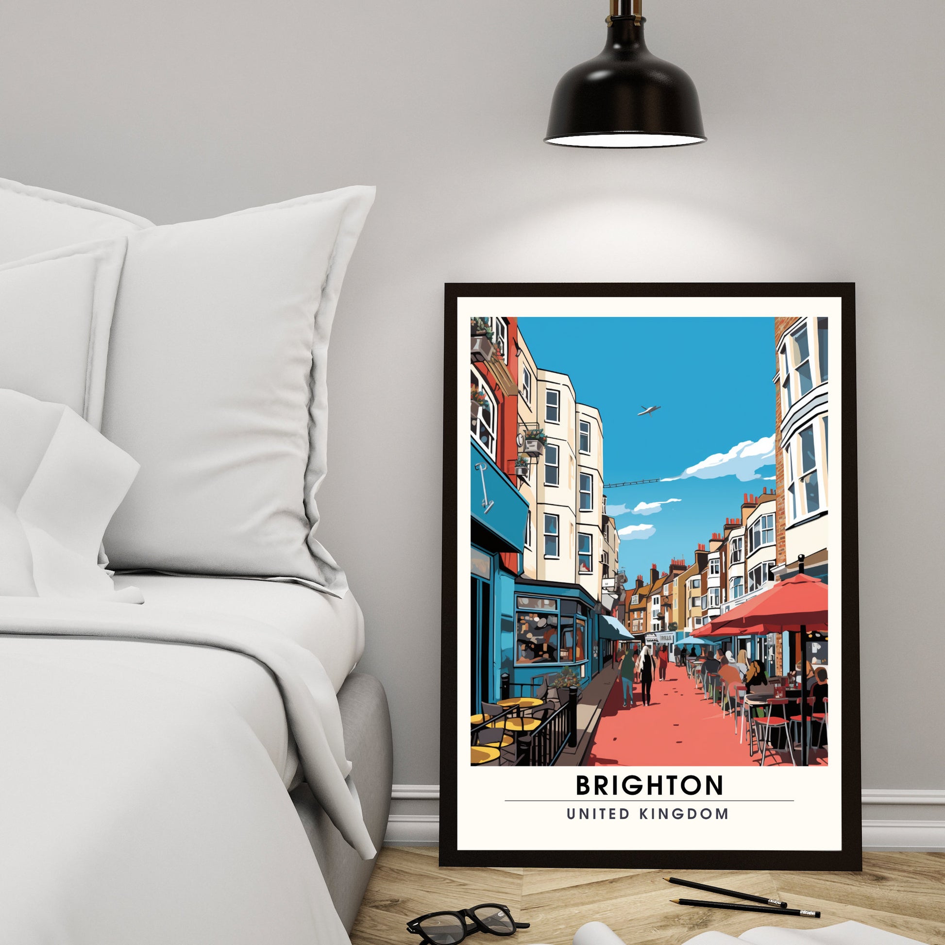 Affiche Brighton- Impression de voyage Brighton - Impression Paysage Urbain Artistique - Collection Souvenirs du Royaume-Uni