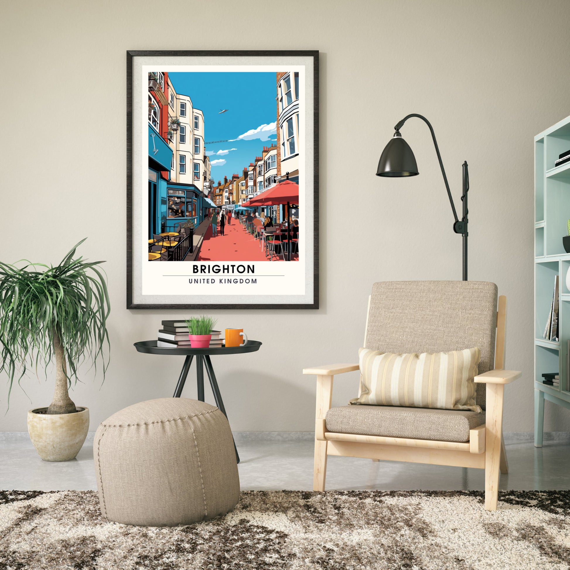 Affiche Brighton- Impression de voyage Brighton - Impression Paysage Urbain Artistique - Collection Souvenirs du Royaume-Uni