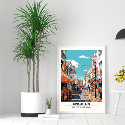 Affiche Brighton- Impression de voyage Brighton - Impression Paysage Urbain Artistique - Collection Souvenirs du Royaume-Uni