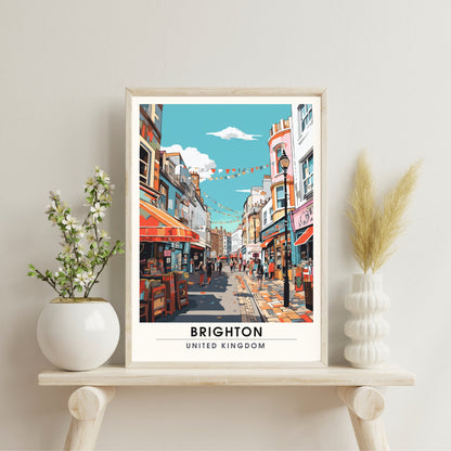 Affiche Brighton- Impression de voyage Brighton - Impression Paysage Urbain Artistique - Collection Souvenirs du Royaume-Uni