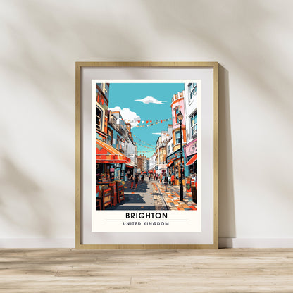 Affiche Brighton- Impression de voyage Brighton - Impression Paysage Urbain Artistique - Collection Souvenirs du Royaume-Uni