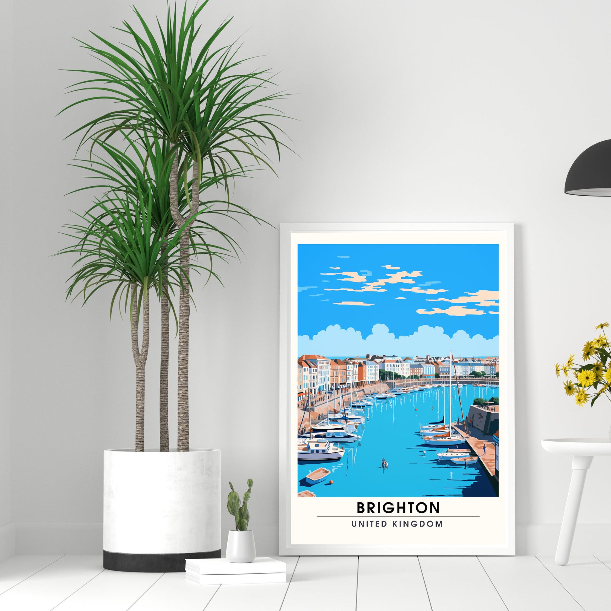 Affiche Brighton- Impression de voyage Brighton - Impression Paysage Urbain Artistique - Collection Souvenirs du Royaume-Uni