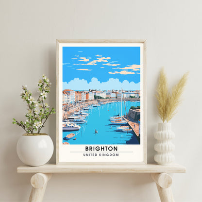 Affiche Brighton- Impression de voyage Brighton - Impression Paysage Urbain Artistique - Collection Souvenirs du Royaume-Uni