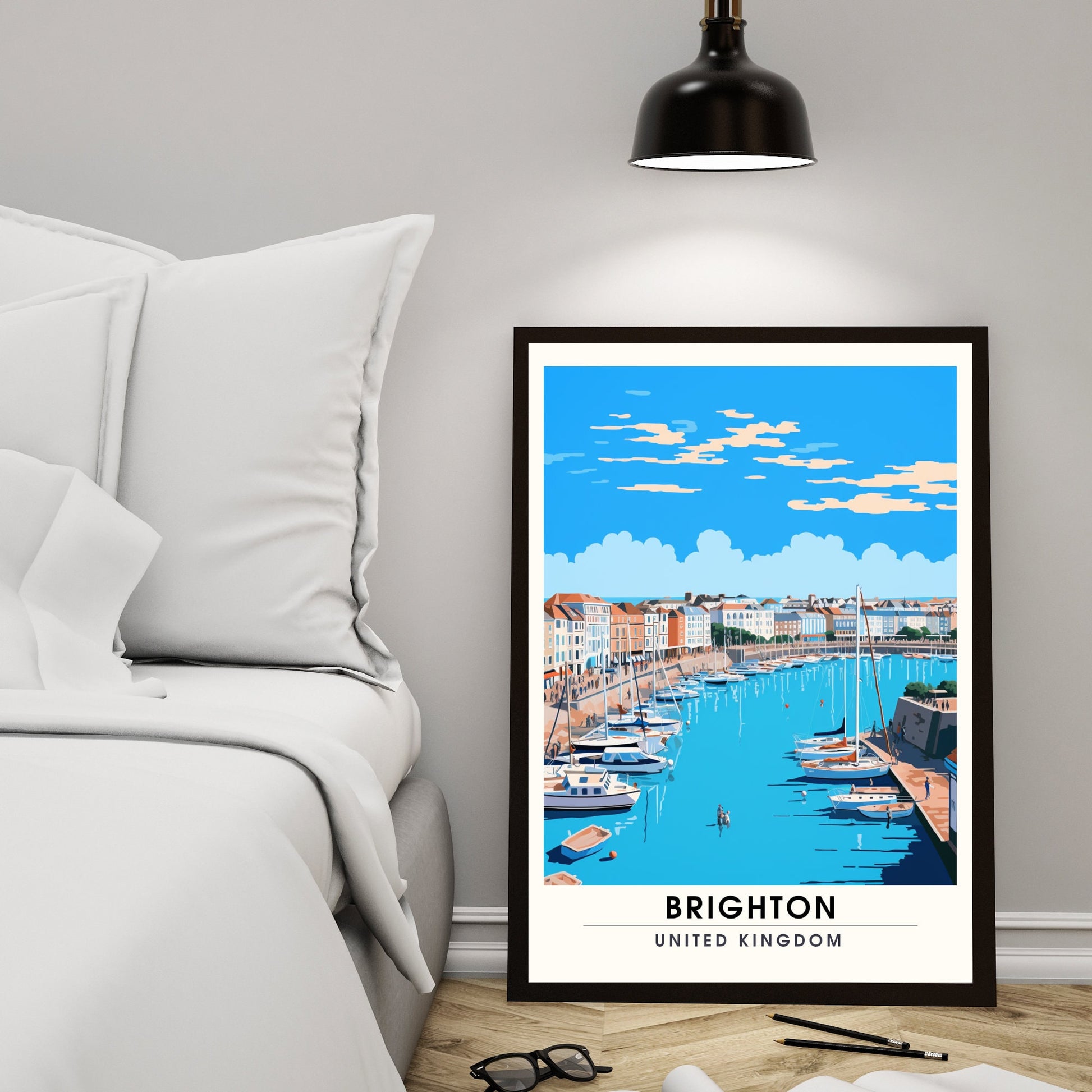 Affiche Brighton- Impression de voyage Brighton - Impression Paysage Urbain Artistique - Collection Souvenirs du Royaume-Uni