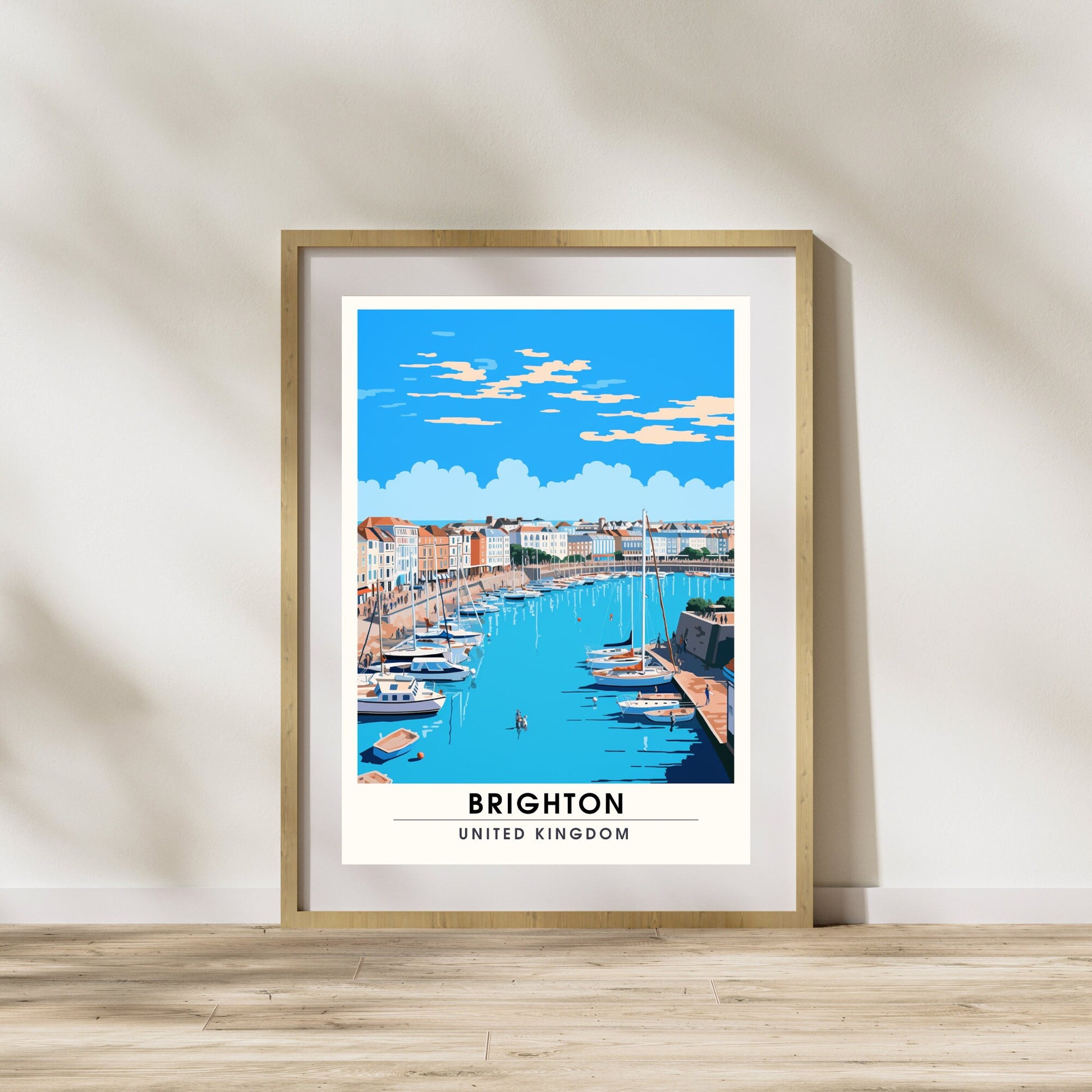 Affiche Brighton- Impression de voyage Brighton - Impression Paysage Urbain Artistique - Collection Souvenirs du Royaume-Uni