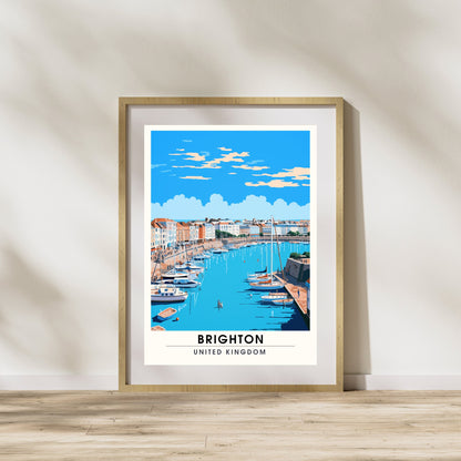 Affiche Brighton- Impression de voyage Brighton - Impression Paysage Urbain Artistique - Collection Souvenirs du Royaume-Uni