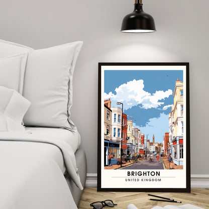 Affiche Brighton- Impression de voyage Brighton - Impression Paysage Urbain Artistique - Collection Souvenirs du Royaume-Uni