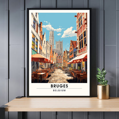 Affiche Bruges- Impression de voyage Bruges - Impression Bruges - Collection Souvenirs Belgique